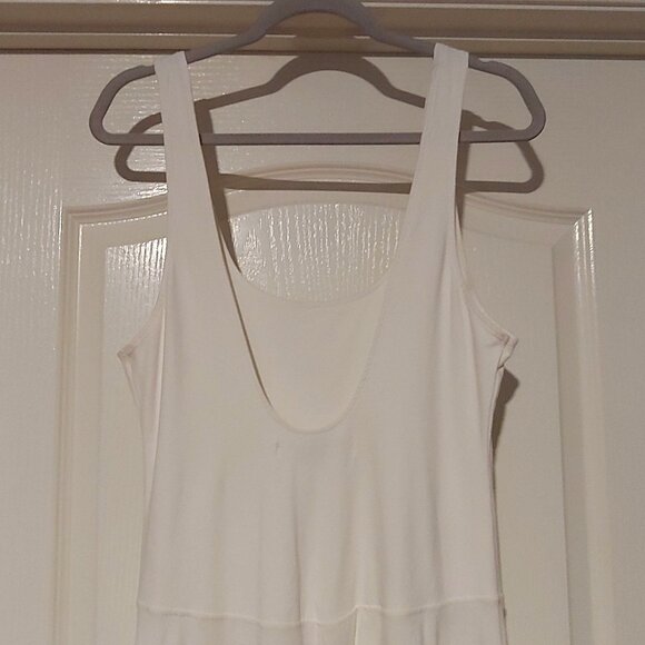 Free People Beach Midi Boho Minimalist Soft Girl Coastal Grandma Holiday Dress M - Picture 7 of 11